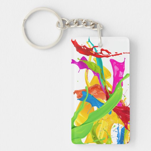 Happy Paint Splatter Sleutelhanger (Voorkant)