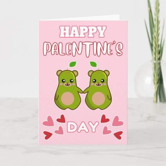HAPPY PALENTINE'S DAY Cute Pear Beer Pair Feestdagen Kaart (Voorkant)