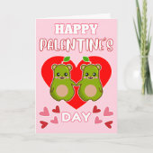 HAPPY PALENTINE'S DAY Cute Pear Beer Pair Feestdagen Kaart (Voorkant)