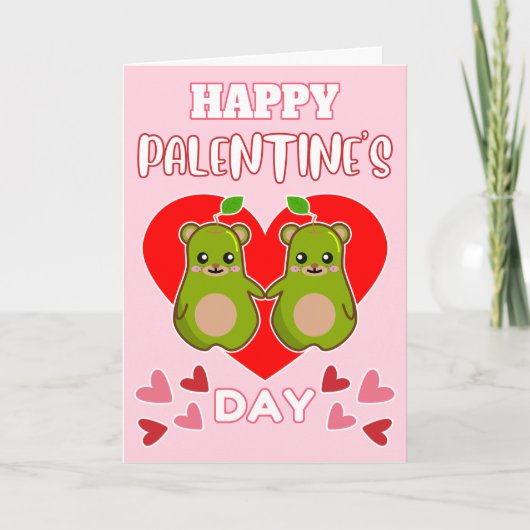 HAPPY PALENTINE'S DAY Cute Pear Beer Pair Feestdagen Kaart (Voorkant)