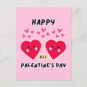 HAPPY PALENTINE'S DAY SCHATTIGE LIEFDESHART BRIEFKAART