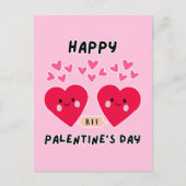 HAPPY PALENTINE'S DAY SCHATTIGE LIEFDESHART BRIEFKAART (Voorkant)