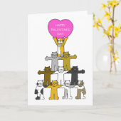 Happy Palentine's Day Schattigee Cartoon Kaart (Gele Bloem)