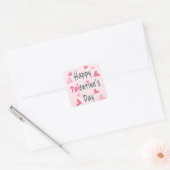 Happy Palentine's Day Valentijnsdag Vierkante Sticker (Envelop)