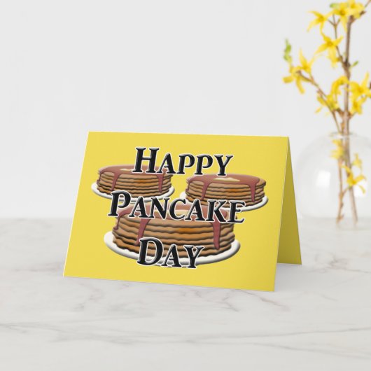 Happy Pancake Day Kaart (Gele Bloem)