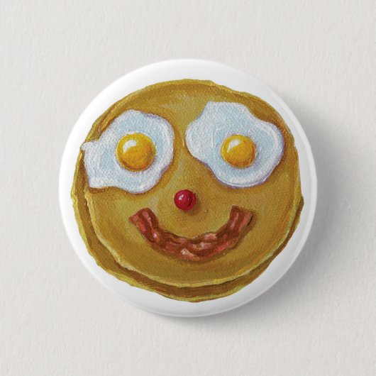 Happy Pancake Pin Ronde Button 5,7 Cm (Voorkant)
