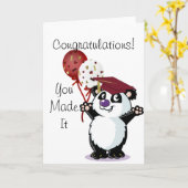 Happy Panda Beer Afstuderen Kaart (Gele Bloem)