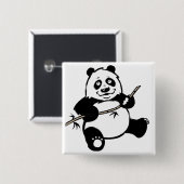 Happy Panda Beer Vierkante Button 5,1 Cm (Voorkant /achterkant)