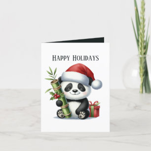 Happy Panda beer voeg kerstboodschap toe Feestdagen Kaart