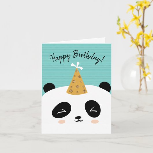 Happy Panda Birthday Kaart (Gele Bloem)