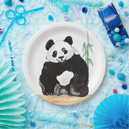 Happy Panda-Borden, 9-inch Bord rond papier (Feest)