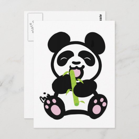 Happy Panda Briefkaart (Voorkant / Achterkant)