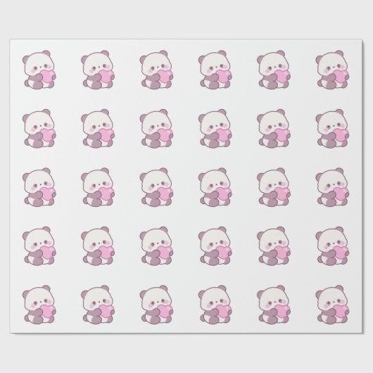Happy Panda Design | Positieve Lieve Vibes Cadeaupapier (Vlak)