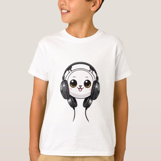 Happy Panda en de muziek overal T-shirt (Voorkant)