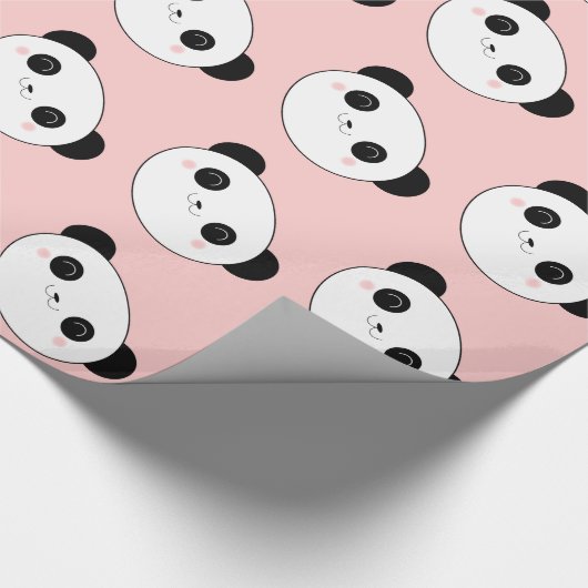 Happy Panda Face Pattern Cadeaupapier (Hoek)