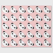 Happy Panda Face Pattern Cadeaupapier (Vlak)