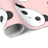 Happy Panda Face Pattern Cadeaupapier (Rol Hoek)
