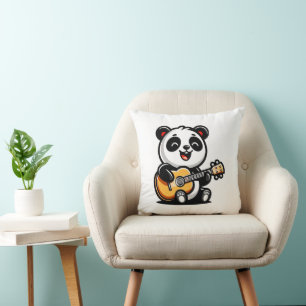 Happy Panda gitarist - Schattige akoestisch muziek Kussen