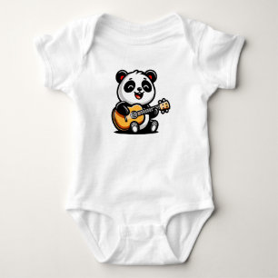 Happy Panda gitarist - Schattige akoestisch muziek Romper
