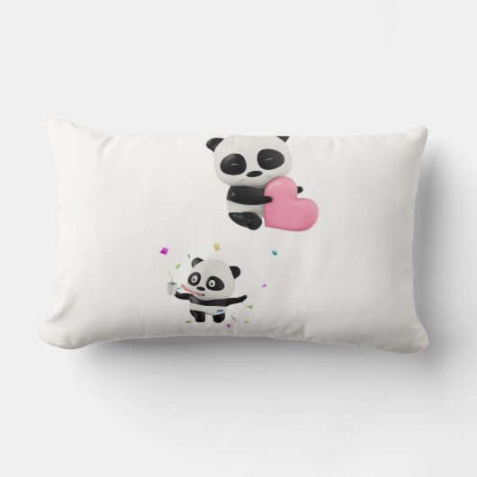 Happy Panda Kussen | Mooie Panda Kussen voor Kinde (Voorkant)