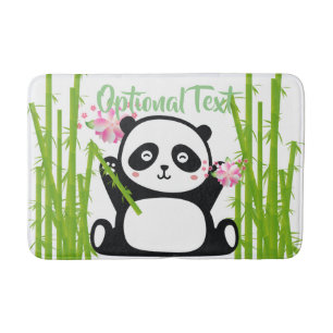 Happy Panda met Bamboo en Cherry Blossom Badmat