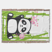 Happy Panda met Bamboo en Cherry Blossom Deken (Voorkant)