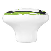 Happy Panda met Bamboo en Cherry Blossom Keramische Knop (Zijkant)