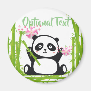 Happy Panda met Bamboo en Cherry Blossom Magneet
