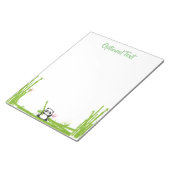 Happy Panda met Bamboo en Cherry Blossom Notitieblok (Schuin)