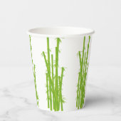 Happy Panda met Bamboo en Cherry Blossom   Papieren Bekers (Achterkant)