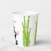 Happy Panda met Bamboo en Cherry Blossom   Papieren Bekers (Links)