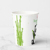 Happy Panda met Bamboo en Cherry Blossom   Papieren Bekers (Rechts)