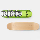 Happy Panda met Bamboo en Cherry Blossom Persoonlijk Skateboard (Horizontaal)