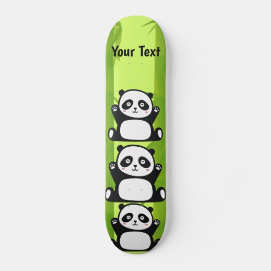 Happy Panda met Bamboo en Cherry Blossom Persoonlijk Skateboard (Voorkant)