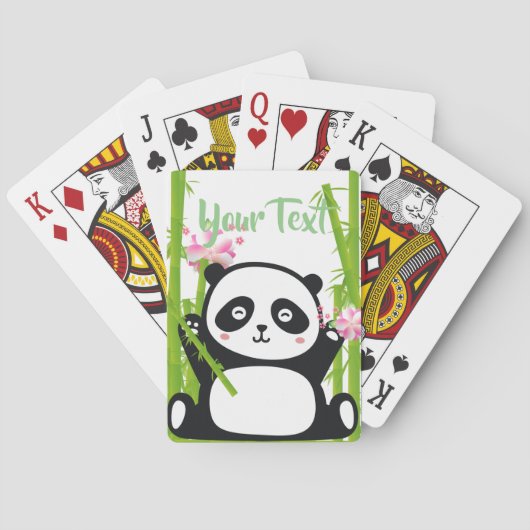 Happy Panda met Bamboo en Cherry Blossom Pokerkaarten (Achterkant)