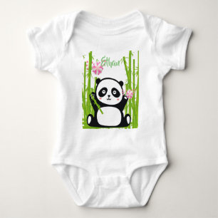 Happy Panda met Bamboo en Cherry Blossom Romper