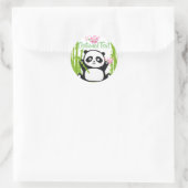 Happy Panda met Bamboo en Cherry Blossom Ronde Sticker (Tas)