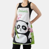 Happy Panda met Bamboo en Cherry Blossom Schort (Insitu)
