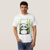 Happy Panda met Bamboo en Cherry Blossom T-shirt (Voorkant volledig)