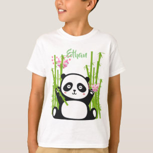 Happy Panda met Bamboo en Cherry Blossom T-shirt