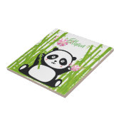 Happy Panda met Bamboo en Cherry Blossom Tegeltje (Zijkant)