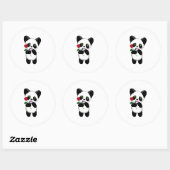 Happy Panda met een speciaal Love Roos speciaal vo Ronde Sticker (Vel)