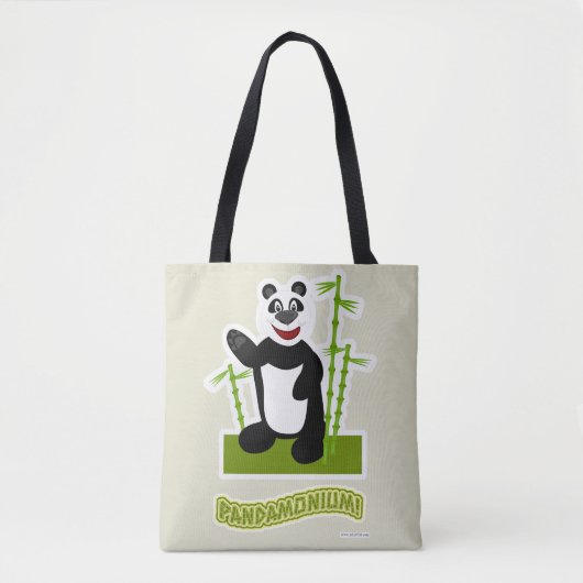 Happy Panda-monium Panda Beer Cartoon Tote Bag (Voorkant)