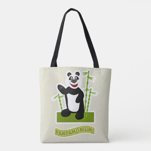 Happy Panda-monium Panda Beer Cartoon Tote Bag (Achterkant)
