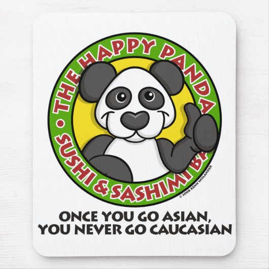 Happy Panda Mousepad Muismat (Voorkant)