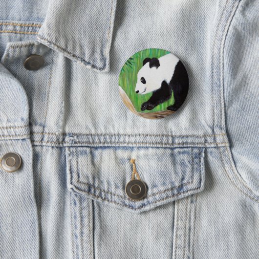 Happy Panda Painting Ronde Button 5,7 Cm (In situ)