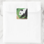 Happy Panda Painting Vierkante Sticker (Tas)