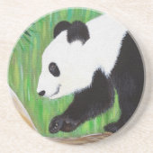 Happy Panda Painting Zandsteen Onderzetter (Voorkant)