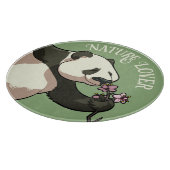 Happy Panda Ruiken Blossom Natuur Lover Cartoon Snijplank (Hoek)