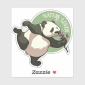 Happy Panda Ruiken Blossom Natuur Lover Cartoon Sticker (Vel)